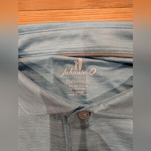 Johnnie-O Featherweight Polo Men’s Large Light Blue Performance Golf Shirt NWT